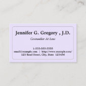 Clean & Modern Counselor at Law Visitekaartje (Voorkant)