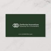 Clean Modern Eco Green Sustainable Branding Bold Visitekaartje (Achterkant)