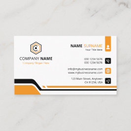 Clean & Modern Orange & White Corporate Visitekaartje