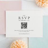 Clean Modern Qr Code Wedding RSVP Kaartje