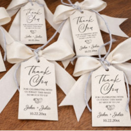 Clean Modern Wedding Favor Gift Tag Cadeaulabel