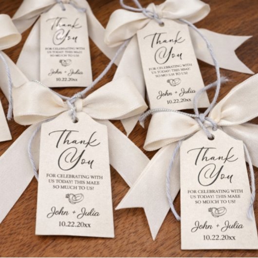 Clean Modern Wedding Favor Gift Tag Cadeaulabel
