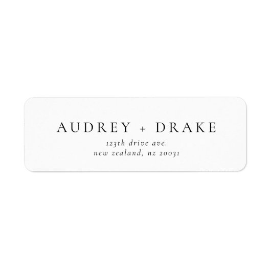 Clean Modern Wedding Return Address Label (Voorkant)