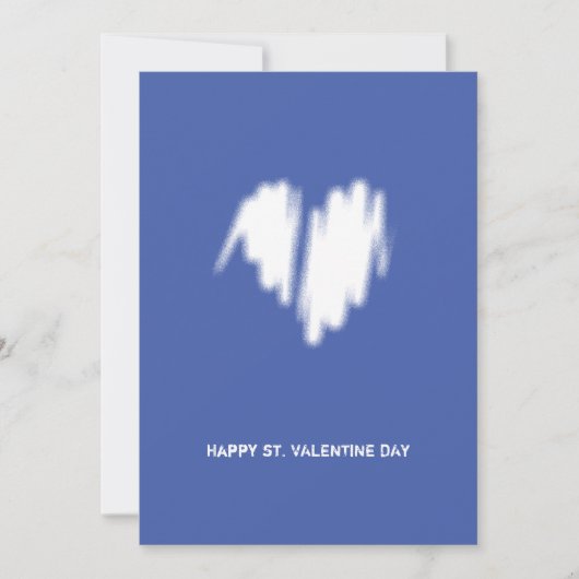 Clean Monochrome Moderne White Heart QR-code Feestdagenkaart (Voorkant)