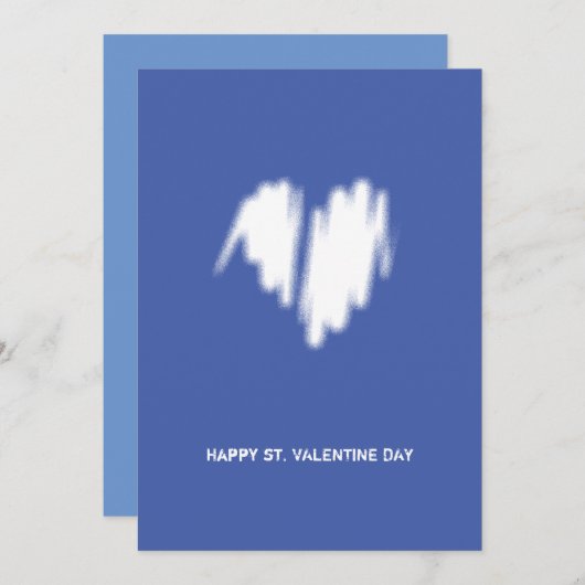 Clean Monochrome Moderne White Heart QR-code Feestdagenkaart (Voorkant / Achterkant)