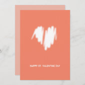 Clean Monochrome Moderne White Heart QR-code Feestdagenkaart (Voorkant / Achterkant)