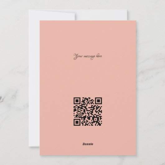 Clean Monochrome Moderne White Heart QR-code Feestdagenkaart (Achterkant)