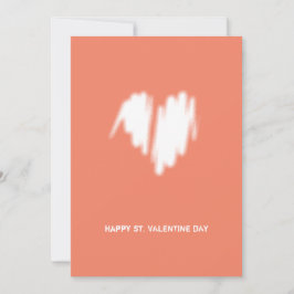 Clean Monochrome Moderne White Heart QR-code Feestdagenkaart