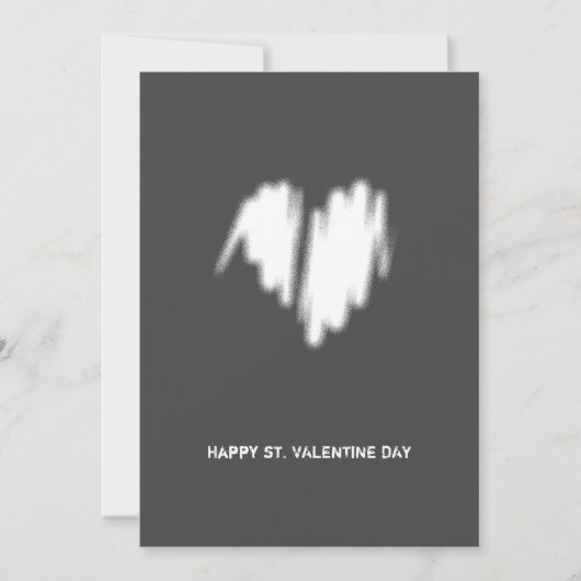 Clean Monochrome Moderne White Heart QR-code Feestdagenkaart (Voorkant)