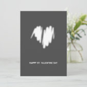 Clean Monochrome Moderne White Heart QR-code Feestdagenkaart (Staand voorkant)