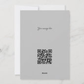 Clean Monochrome Moderne White Heart QR-code Feestdagenkaart (Achterkant)