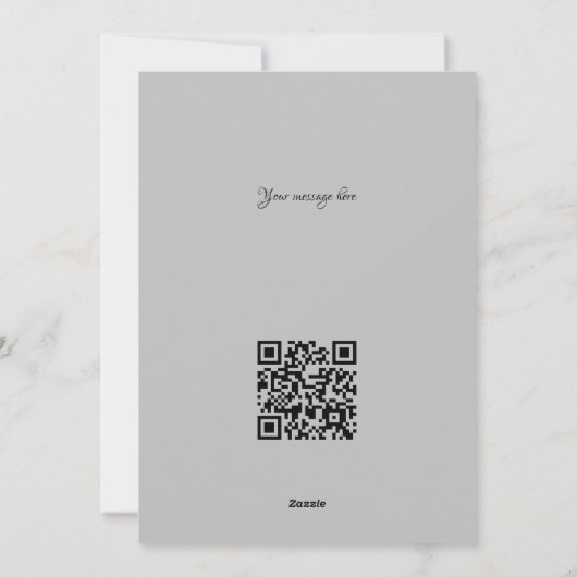 Clean Monochrome Moderne White Heart QR-code Feestdagenkaart (Achterkant)