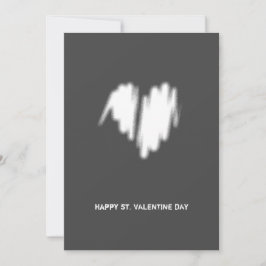 Clean Monochrome Moderne White Heart QR-code Feestdagenkaart