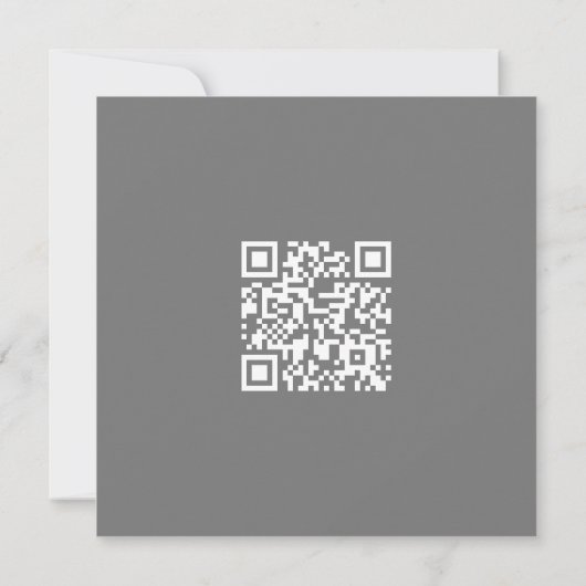 Clean Monochrome Moderne White Heart QR-code Kaart (Achterkant)
