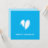 Clean Monochrome Moderne White Heart QR-code Kaart (Voorkant / Achterkant in situ)