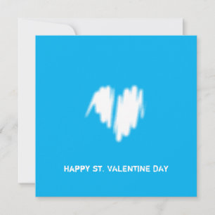 Clean Monochrome Moderne White Heart QR-code Kaart