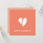 Clean Monochrome Moderne White Heart QR-code Kaart (Voorkant / Achterkant in situ)