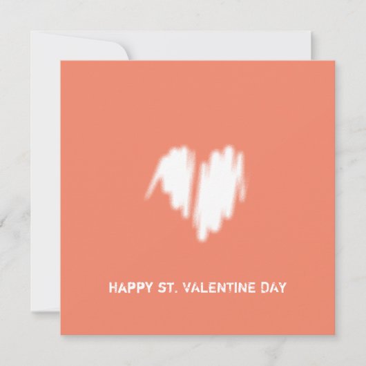 Clean Monochrome Moderne White Heart QR-code Kaart (Voorkant)