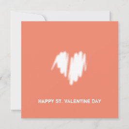 Clean Monochrome Moderne White Heart QR-code Kaart