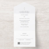 Clean Monogram Modern Wedding All In One Uitnodiging (Binnenkant)