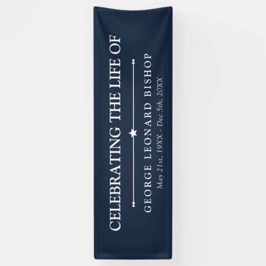 Clean Navy Blue Viering van het leven van Spandoek (Verticaal)