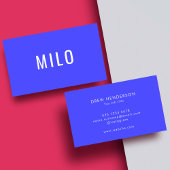 Clean Neon Blue Professionele Typografie Visitekaartje