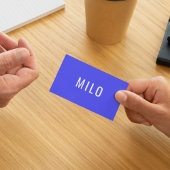 Clean Neon Blue Professionele Typografie Visitekaartje