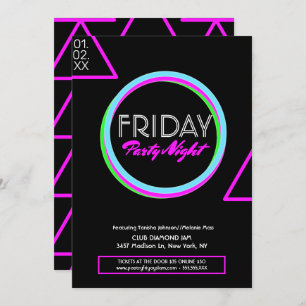 Clean Neon Night Club Flyer-promotie Kaart