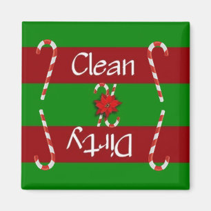 Clean of Dirty Candy Cane Dishwaser Magnet