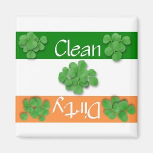 Clean of Dirty St. Patrick's Day Flag Magnet