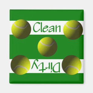 Clean of Dirty Tennis Dishwaser Magnet