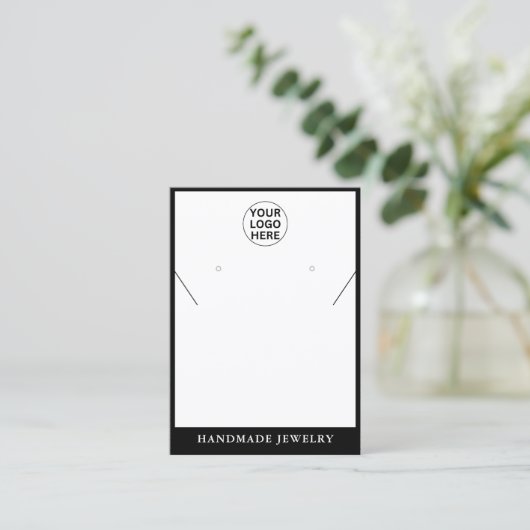 Clean Oorbellen Ketting Sieraden Business Logo Contactkaartje (Staand voorkant)