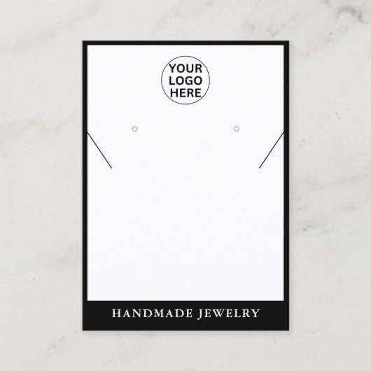 Clean Oorbellen Ketting Sieraden Business Logo Contactkaartje (Voorkant)