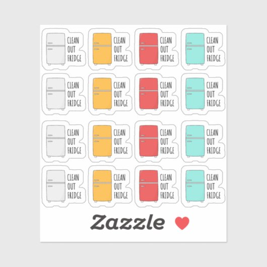 Clean Out Koelkast Retro Koelkast Chore Planner Sticker (Vel)