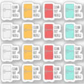 Clean Out Koelkast Retro Koelkast Chore Planner Sticker (Voorkant)