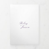 Clean Paarse QR Code Elegant Wedding Drieluik Uitnodiging (Cover)