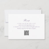 Clean Paarse QR Code Elegant Wedding RSVP Kaartje (Voorkant)