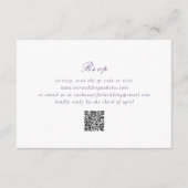 Clean Paarse QR Code Elegant Wedding RSVP Kaartje (Voorkant)