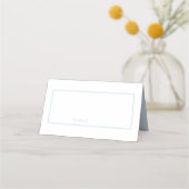 Clean Pastel Blauw en Wit Plaats kaart Plaatskaartje (Voorkant)