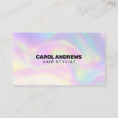 Clean Pastel Holographic Hair Stylist Visitekaartje (Achterkant)