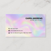Clean Pastel Holographic Hair Stylist Visitekaartje (Voorkant)
