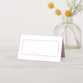 Clean Pastel Roze en Witte Plaats kaart Plaatskaartje
