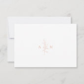 Clean Peach Botanical Elegant Wedding RSVP Kaartje (Achterkant)