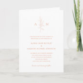 Clean Peach Botanical Photo Elegant Wedding (Voorkant)