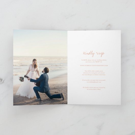 Clean Peach Botanical Photo Elegant Wedding (Binnen)