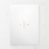 Clean Peach Botanical Photo Elegant Wedding Drieluik Uitnodiging (Cover)