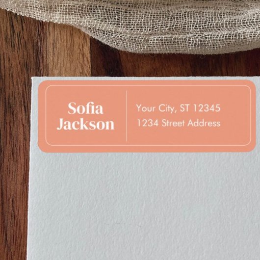 Clean Peach Wedding Script Retouradres Etiket