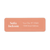 Clean Peach Wedding Script Retouradres Etiket (Voorkant)