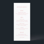 Clean Pink Elegant Wedding Menu<br><div class="desc">Elegant huwelijksmenu met een minimale en schone lay-out met de titel in een zeer groot lettertype.</div>