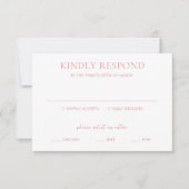 Clean Pink Elegant Wedding RSVP Kaartje (Voorkant)
